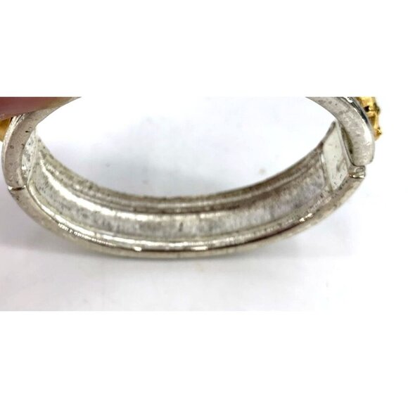 Jackie Collins Bracelet Silver Plated Panther Big Cat Puma Hinged Bangle 7" - Picture 7 of 9